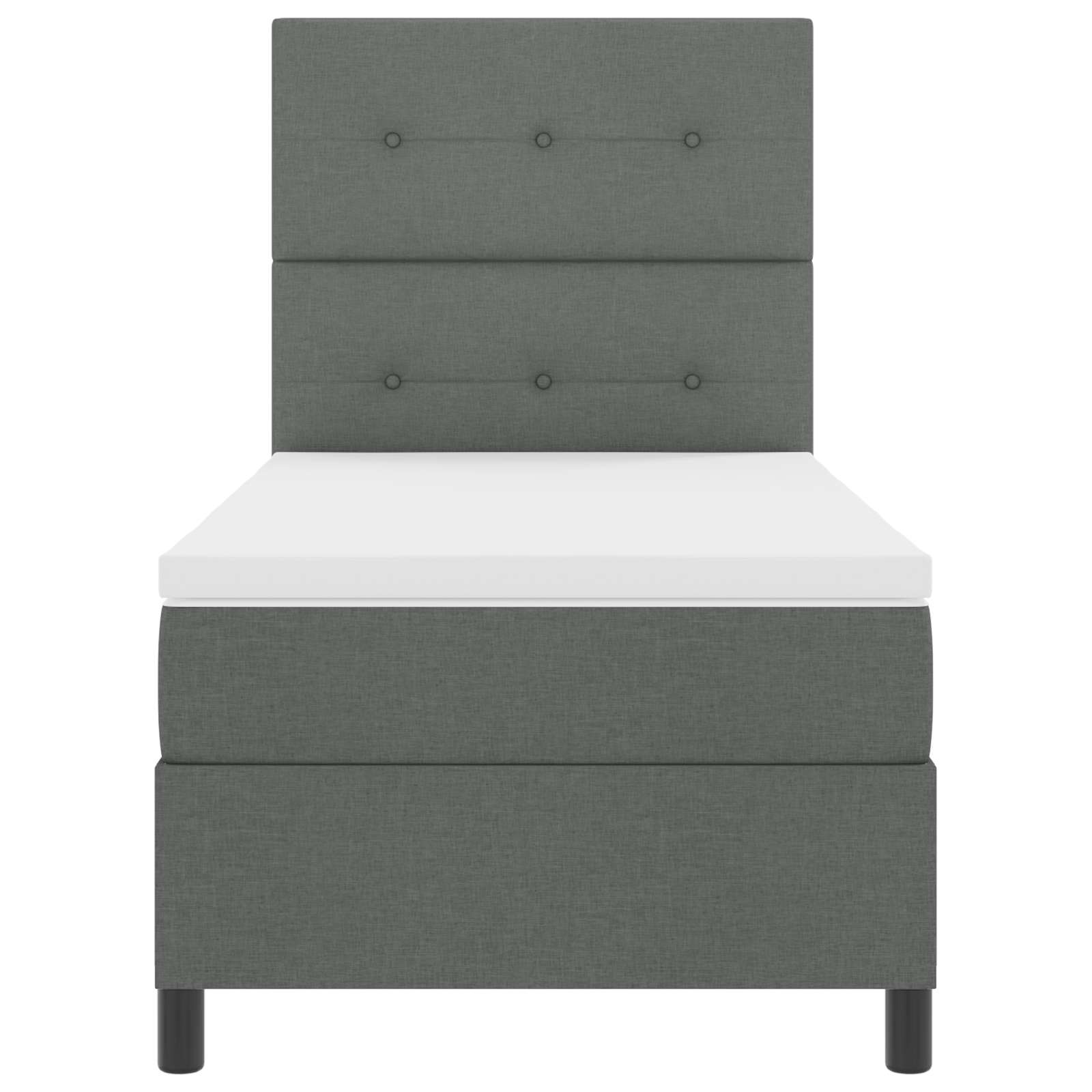 vidaXL Boxspringbett mit Matratze mit LED Dunkelgrau 80 x 200 cm Stoff