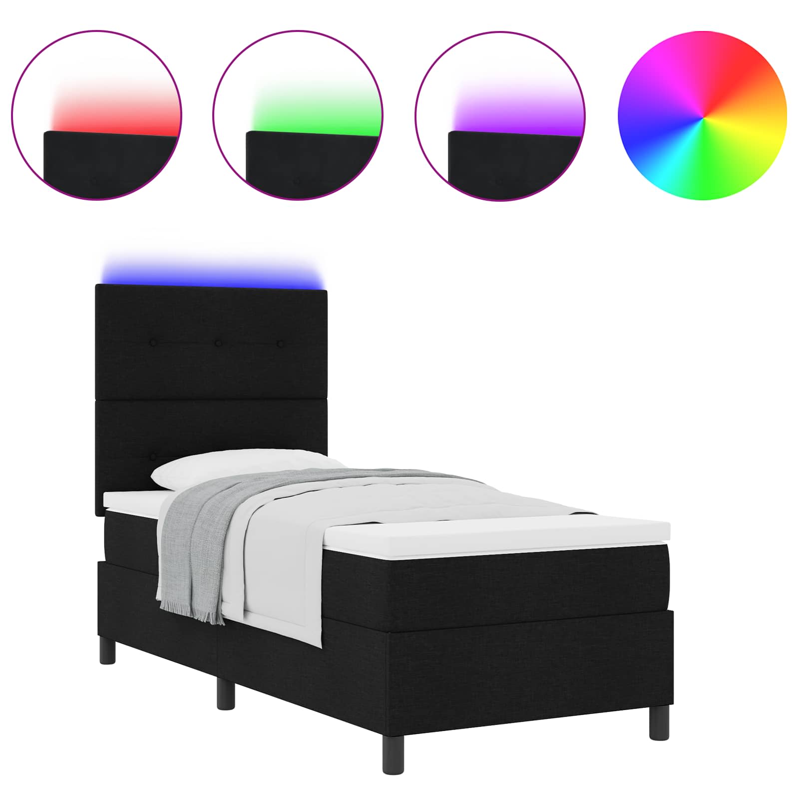 Karbi vedrumadrats madratsiga peaga Must 80 x 200 cm kangas