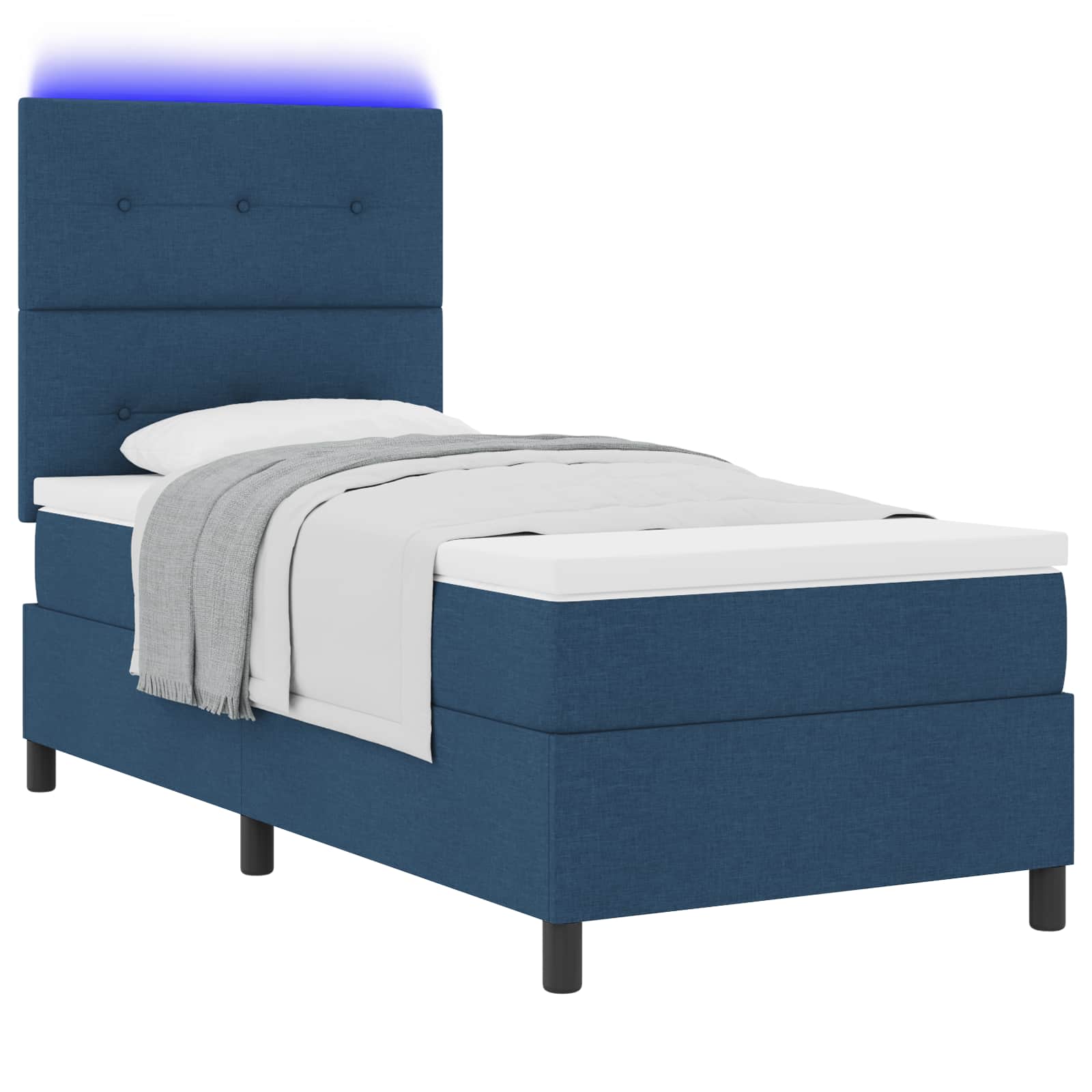 Thumbnail - vidaXL Boxspringbett mit Matratze mit LED Blau 80 x 200 cm Stoff