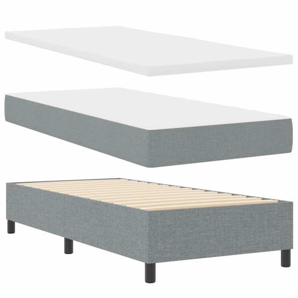 vidaXL Karbi vedrumadrats LED-ribadega Helehall 90 x 190 cm kangas