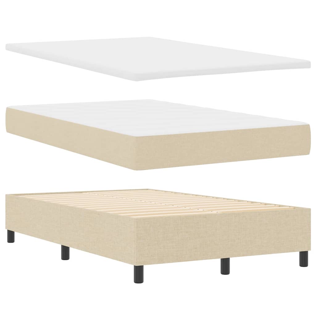 Postel s boxspringem s matrací Krémová 120 x 190 cm textil - obrázek 7