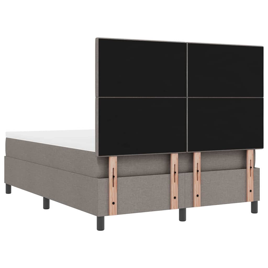 Postel s boxspringem s matrací s LED Taupe 140 x 190 cm textil - obrázek 10