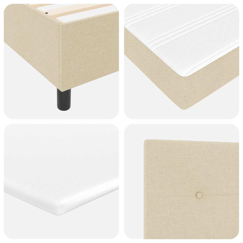 Postel s boxspringem s matrací Krémová 140 x 190 cm textil - obrázek 11