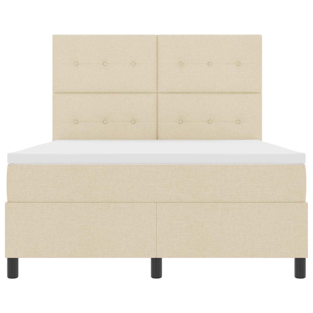 Postel s boxspringem s matrací Krémová 140 x 190 cm textil - obrázek 8