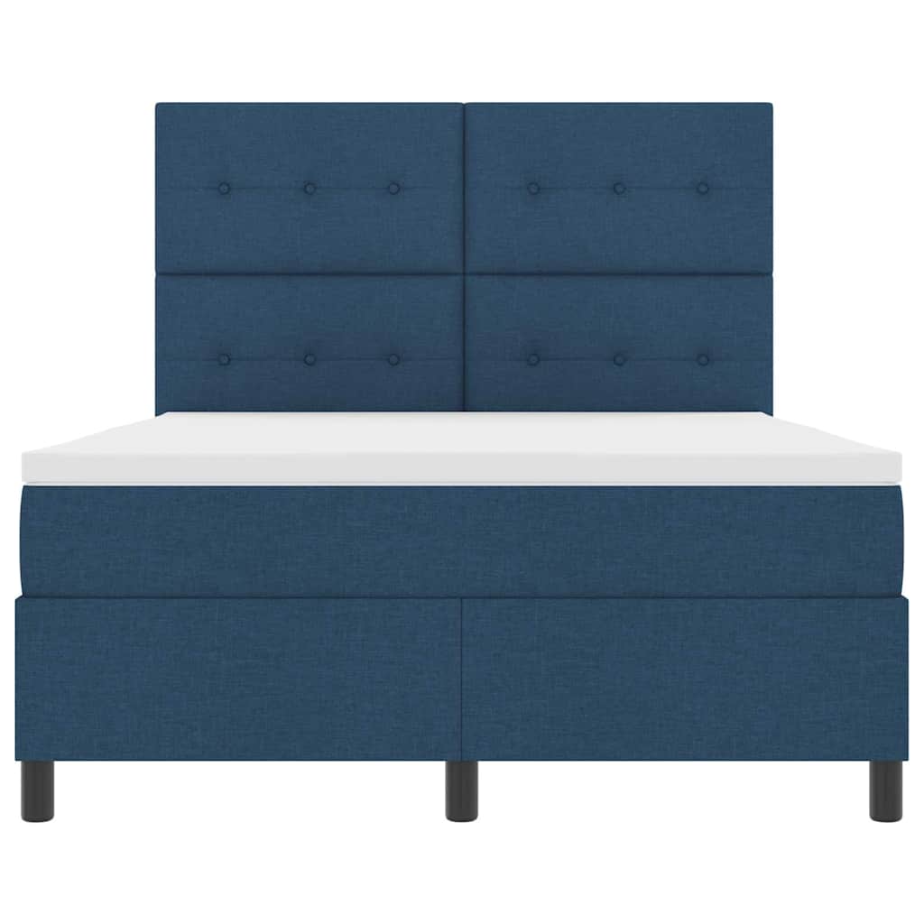 Postel s boxspringem s matrací s LED Modrá 140 x 190 cm textil - obrázek 8