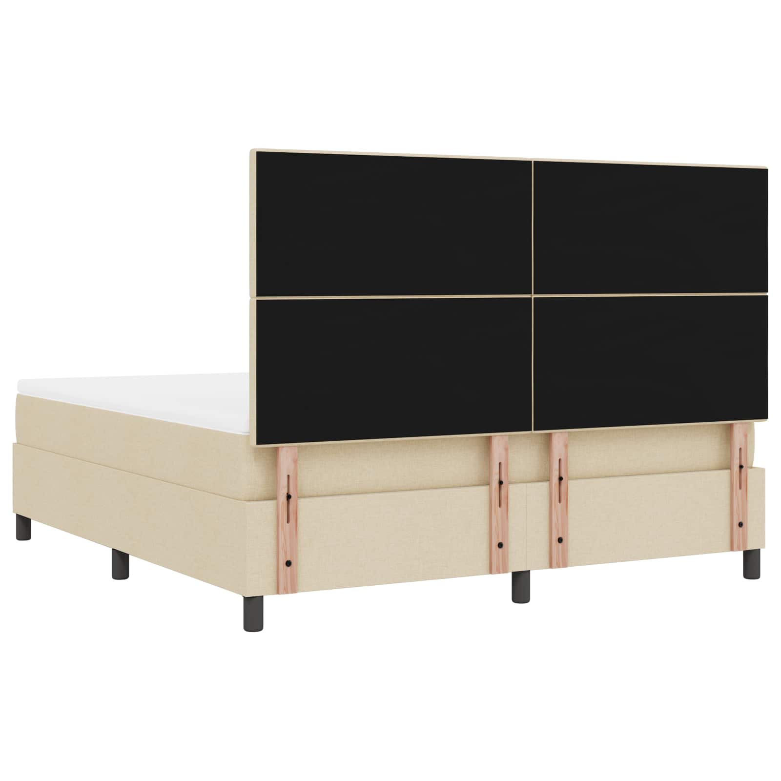 Postel s boxspringem s matrací Krémová 180 x 200 cm textil - obrázek 5