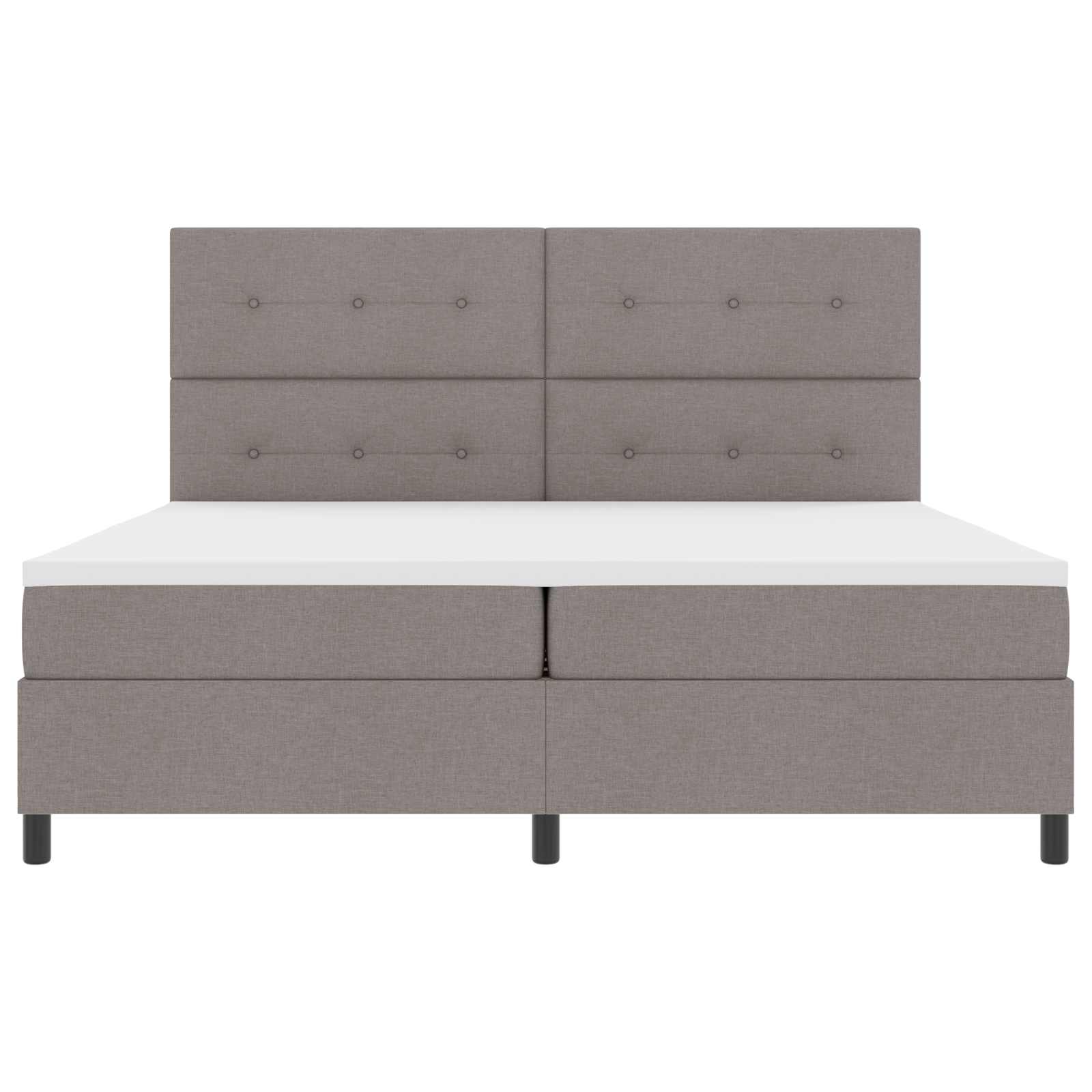 Kontinentalsäng med LED-ljusslingor Taupe 200 x 200 cm tyg