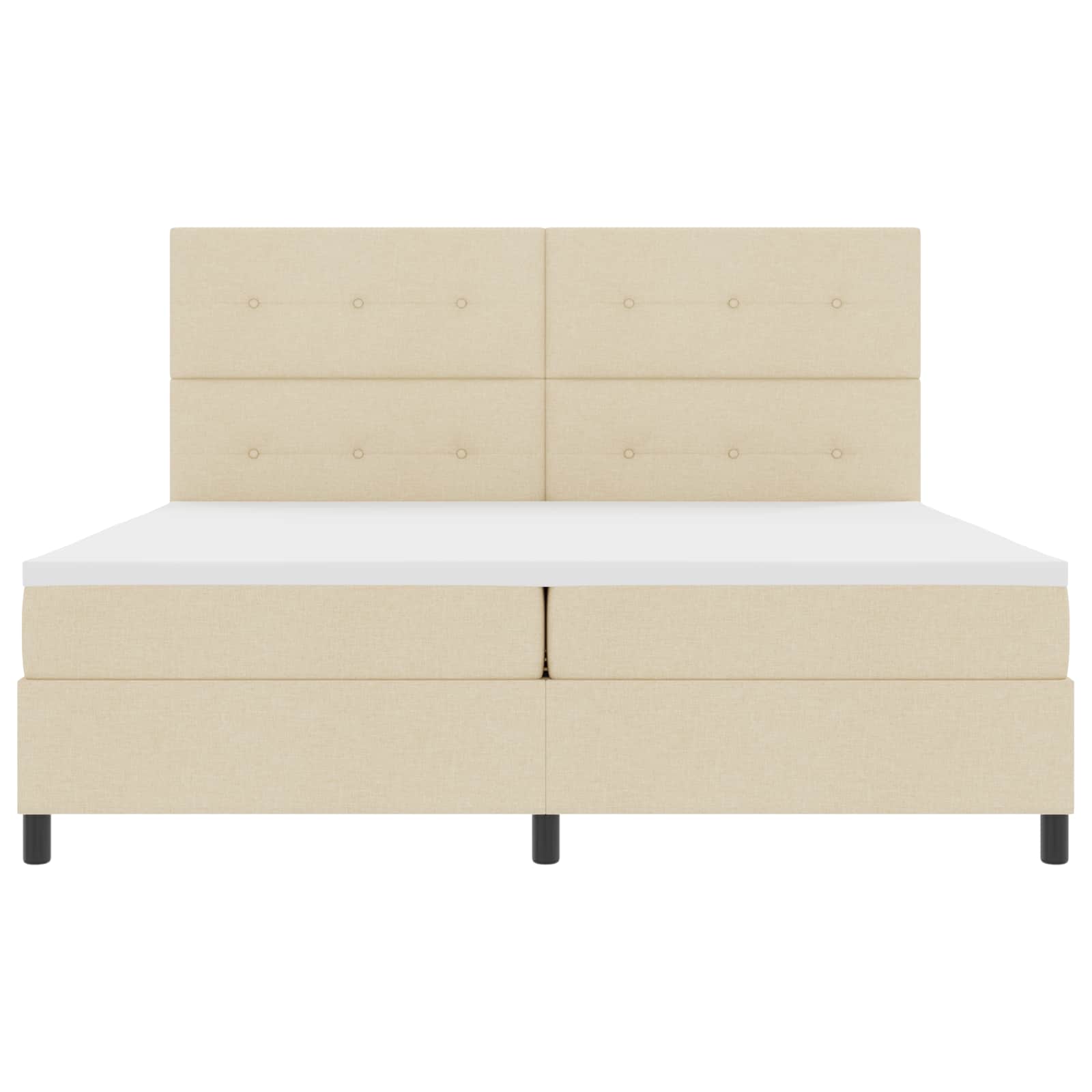 vidaXL Boxspringbett mit Matratze mit LED Creme 200 x 200 cm Stoff