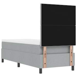 Postel s boxspringem s matrací Světle šedá 80 x 200 cm textil - obrázek 10