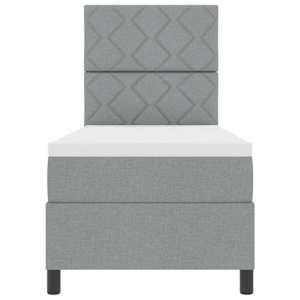 Postel s boxspringem s matrací Světle šedá 80 x 200 cm textil - obrázek 8