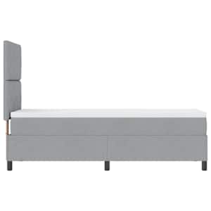 Postel s boxspringem s matrací Světle šedá 80 x 200 cm textil - obrázek 9