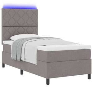 Postel s boxspringem s matrací s LED Taupe 90 x 200 cm textil - obrázek 3