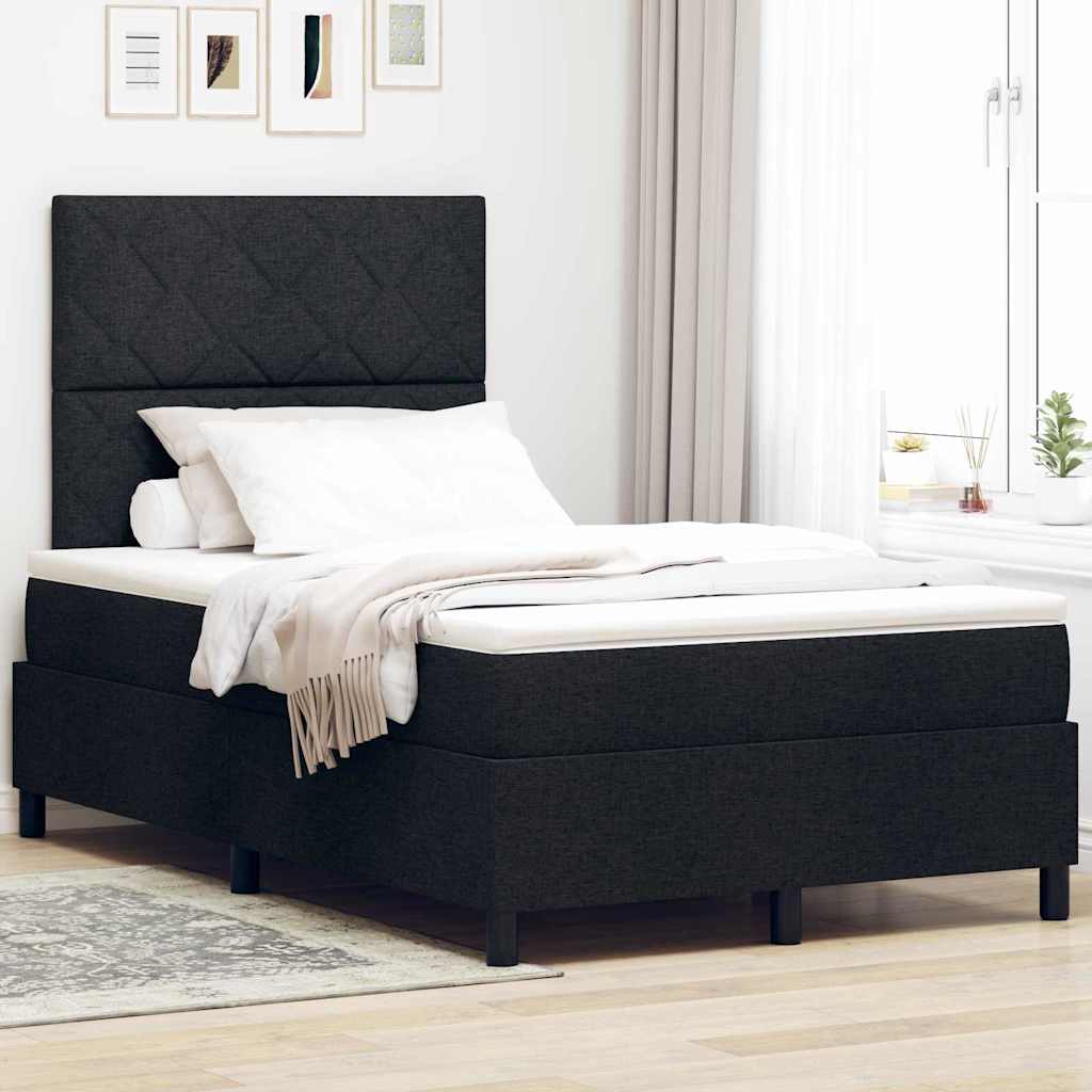 Cama con somier y colchón LED - Negra - 120x190 cm - Tela