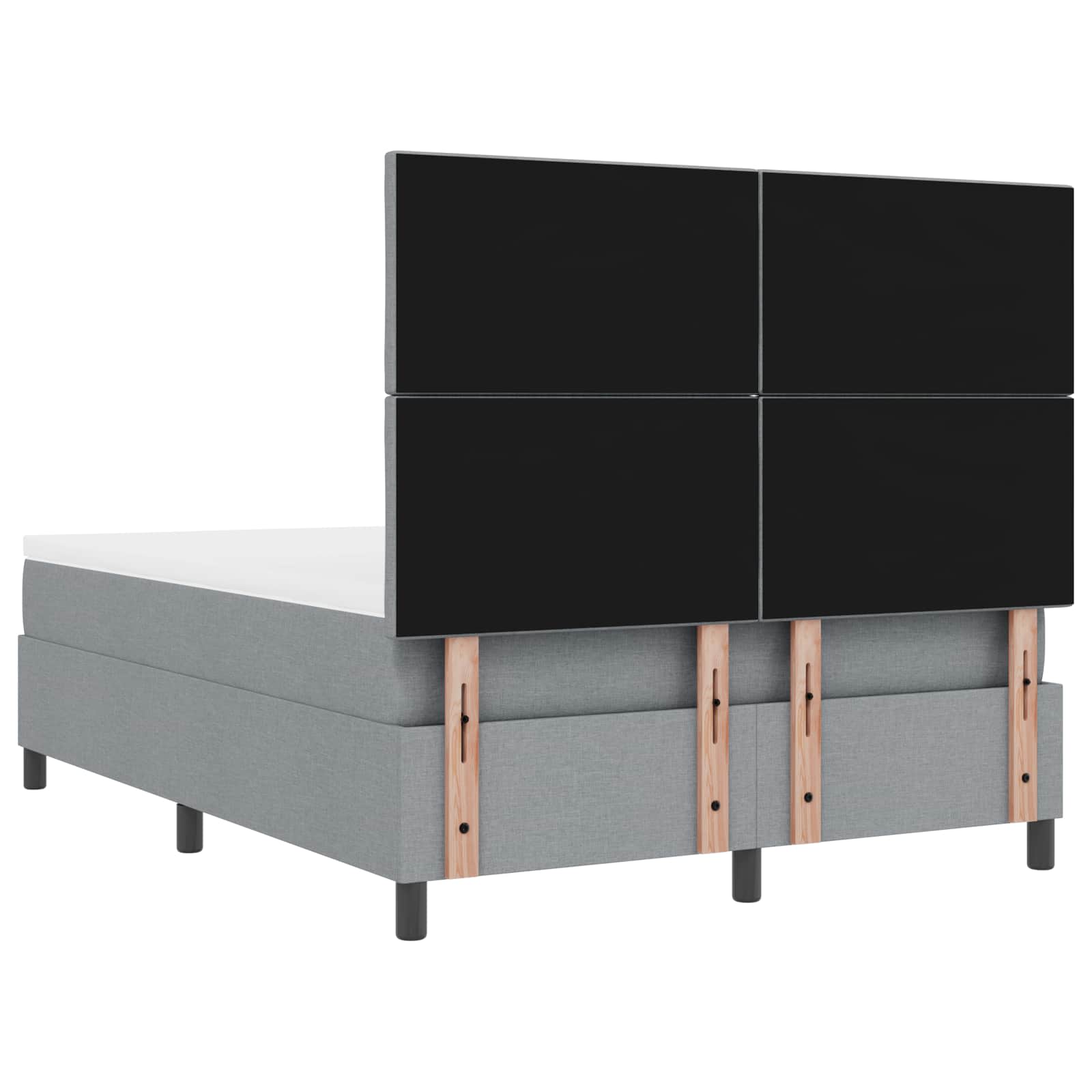 Postel s boxspringem s matrací Světle šedá 160 x 200 cm textil - obrázek 5