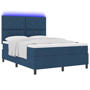 Postel s boxspringem s matrací s LED Modrá 160 x 200 cm textil - obrázek 2
