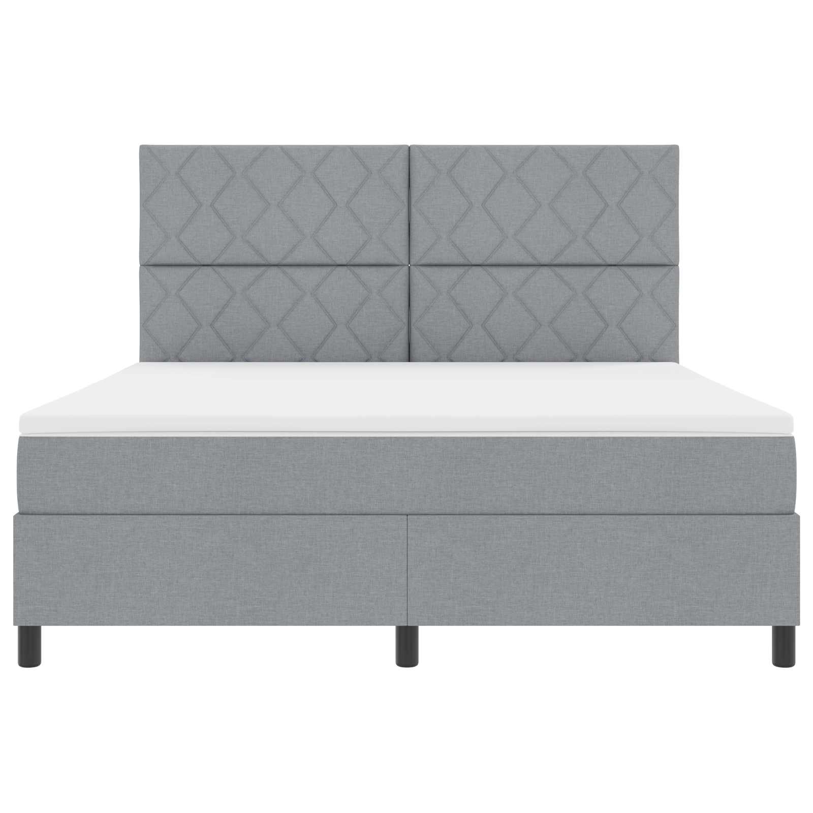 vidaXL Box spring seng med LED-lysstrimler Lysegrå 180 x 200 cm Stof