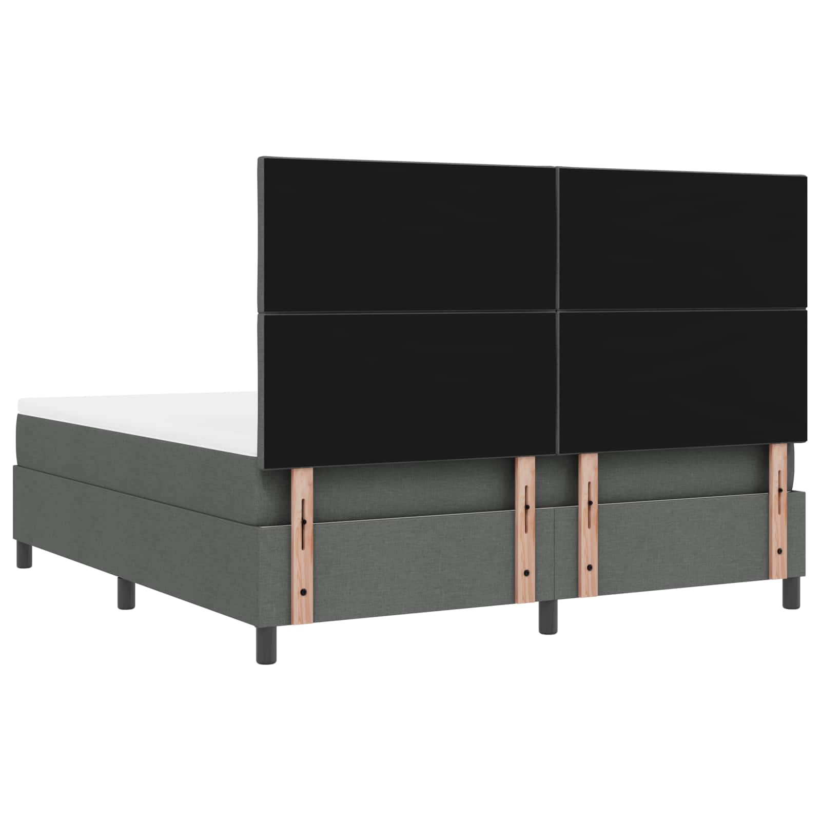 Postelja z vzmetnico z vzglavjem Temno siva 180 x 200 cm blago