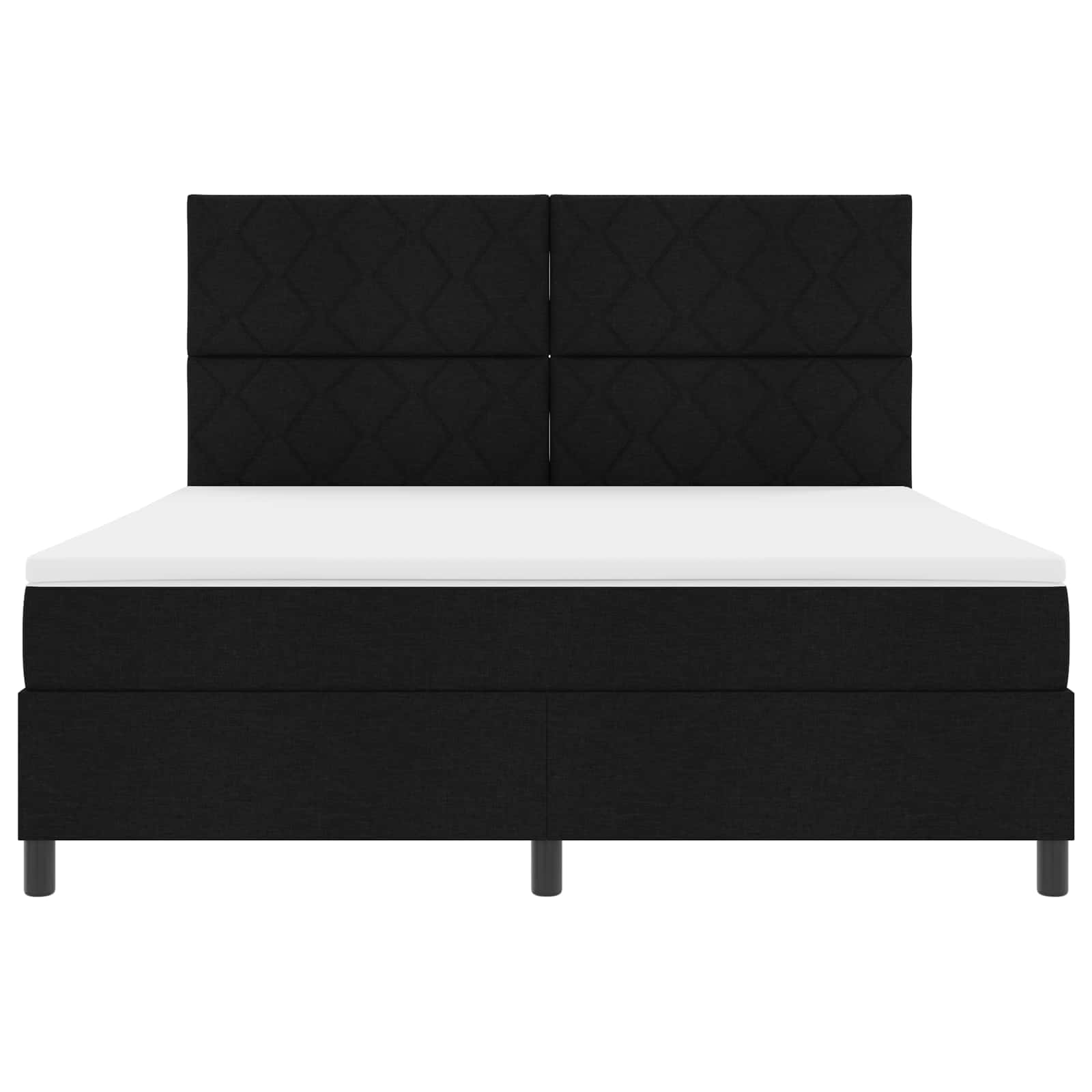vidaXL Pohjaspring sänky päätyllä Musta 6FT Super King Size kangas