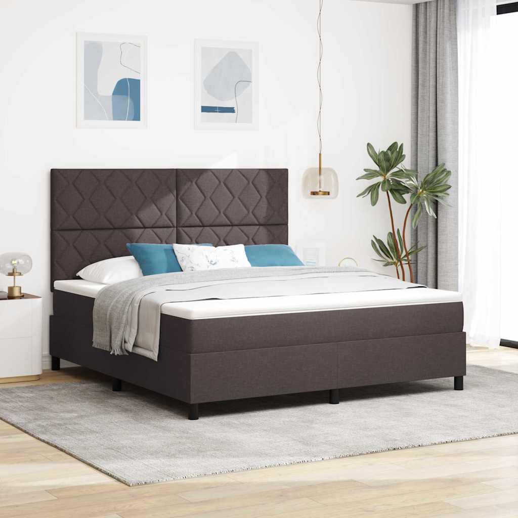 Karbi vedru voodi madratsi ja LED-iga Tumedat pruuni 180x200 cm kangas