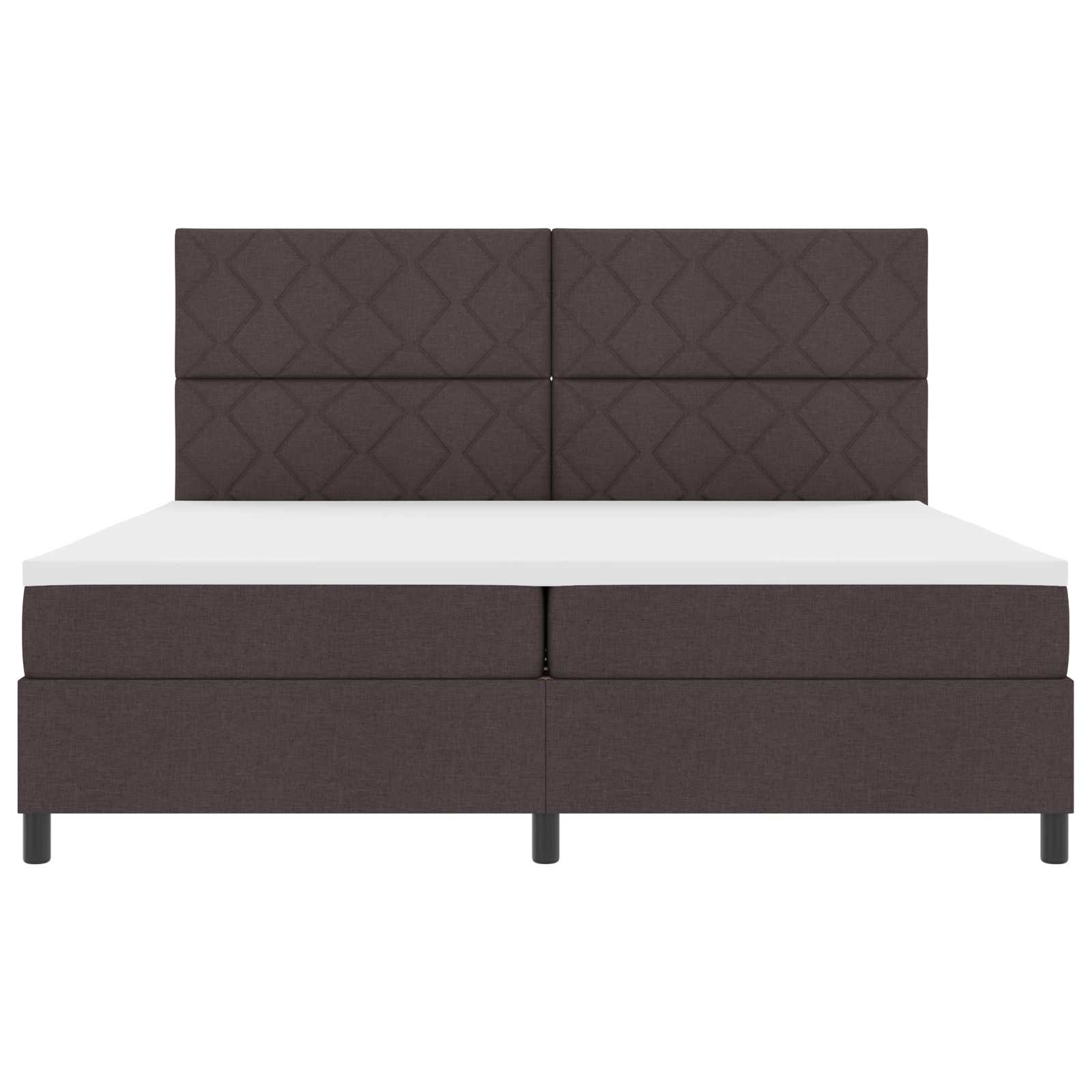 Postel s boxspringem s matrací Tmavě hnědá 200 x 200 cm textil - obrázek 4