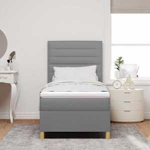 LED box pružinová postel s čelo Světle šedá 80 x 200 cm textil - obrázek 4