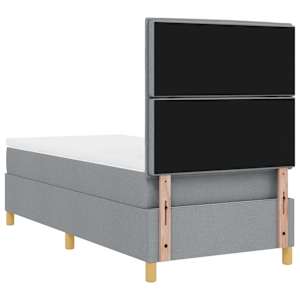 LED box pružinová postel s čelo Světle šedá 80 x 200 cm textil - obrázek 10