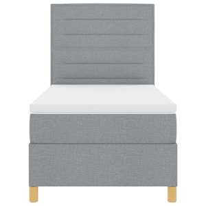 LED box pružinová postel s čelo Světle šedá 80 x 200 cm textil - obrázek 8