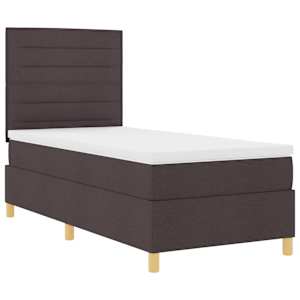 LED box pružinová postel s čelo Tmavě hnědá 80 x 200 cm textil - obrázek 6