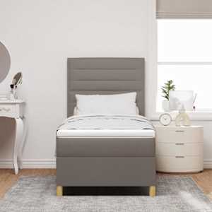 LED box pružinová postel s matrací Taupe 90 x 190 cm textil - obrázek 4