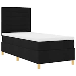LED box pružinová postel s matrací Černá 90 x 200 cm textil - obrázek 6