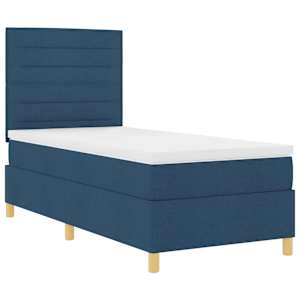 LED box pružinová postel s matrací Modrá 100 x 200 cm textil - obrázek 6