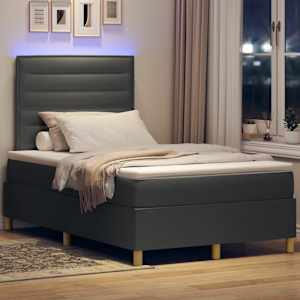 LED box pružinová postel s čelo Tmavě šedá 120 x 190 cm textil - obrázek 5