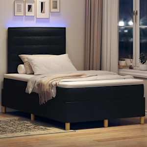 LED box pružinová postel s matrací Černá 120 x 190 cm textil - obrázek 5