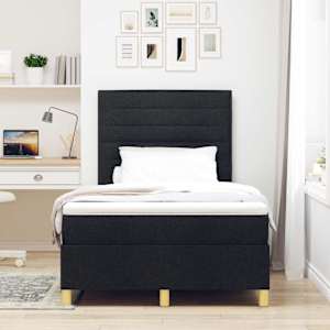 LED box pružinová postel s matrací Černá 120 x 190 cm textil - obrázek 4