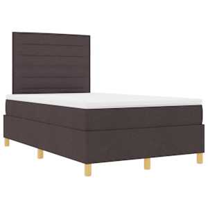 LED box pružinová postel s čelo Tmavě hnědá 120 x 190 cm textil - obrázek 6