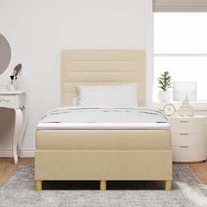 LED box pružinová postel s matrací Krémová 120 x 190 cm textil - obrázek 4