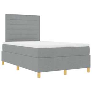 LED box pružinová postel s čelo Světle šedá 120 x 200 cm textil - obrázek 6