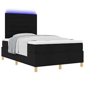 LED box pružinová postel s matrací Černá 120 x 200 cm textil - obrázek 3