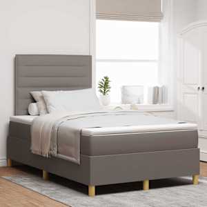 LED box pružinová postel s matrací Taupe 120 x 200 cm textil - obrázek 1