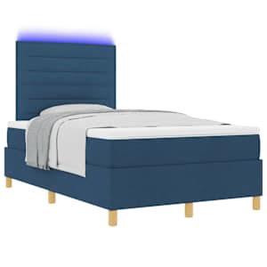 LED box pružinová postel s matrací Modrá 120 x 200 cm textil - obrázek 3