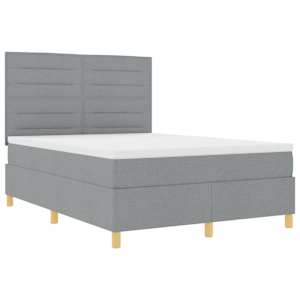 LED box pružinová postel s čelo Světle šedá 140 x 190 cm textil - obrázek 6