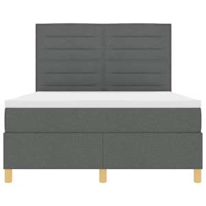LED box pružinová postel s čelo Tmavě šedá 140 x 190 cm textil - obrázek 8