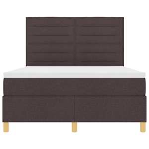 LED box pružinová postel s čelo Tmavě hnědá 140 x 190 cm textil - obrázek 8
