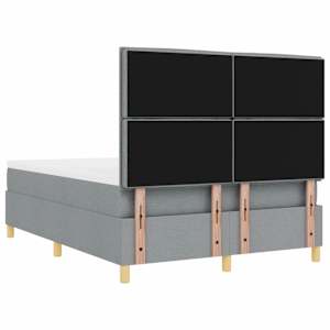 LED box pružinová postel s čelo Světle šedá 140 x 200 cm textil - obrázek 10