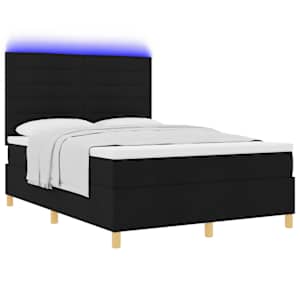 LED box pružinová postel s matrací Černá 140 x 200 cm textil - obrázek 3