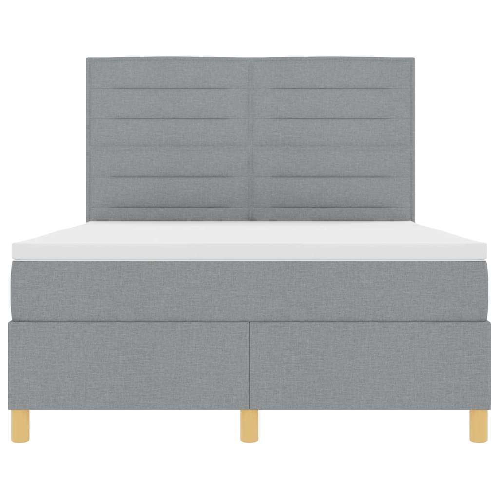 LED box pružinová postel s čelo Světle šedá 160 x 200 cm textil - obrázek 8