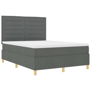LED box pružinová postel s čelo Tmavě šedá 160 x 200 cm textil - obrázek 6