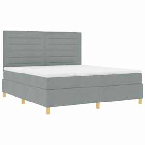 LED box pružinová postel s čelo Světle šedá 180 x 200 cm textil - obrázek 6