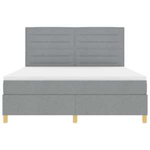 LED box pružinová postel s čelo Světle šedá 180 x 200 cm textil - obrázek 8