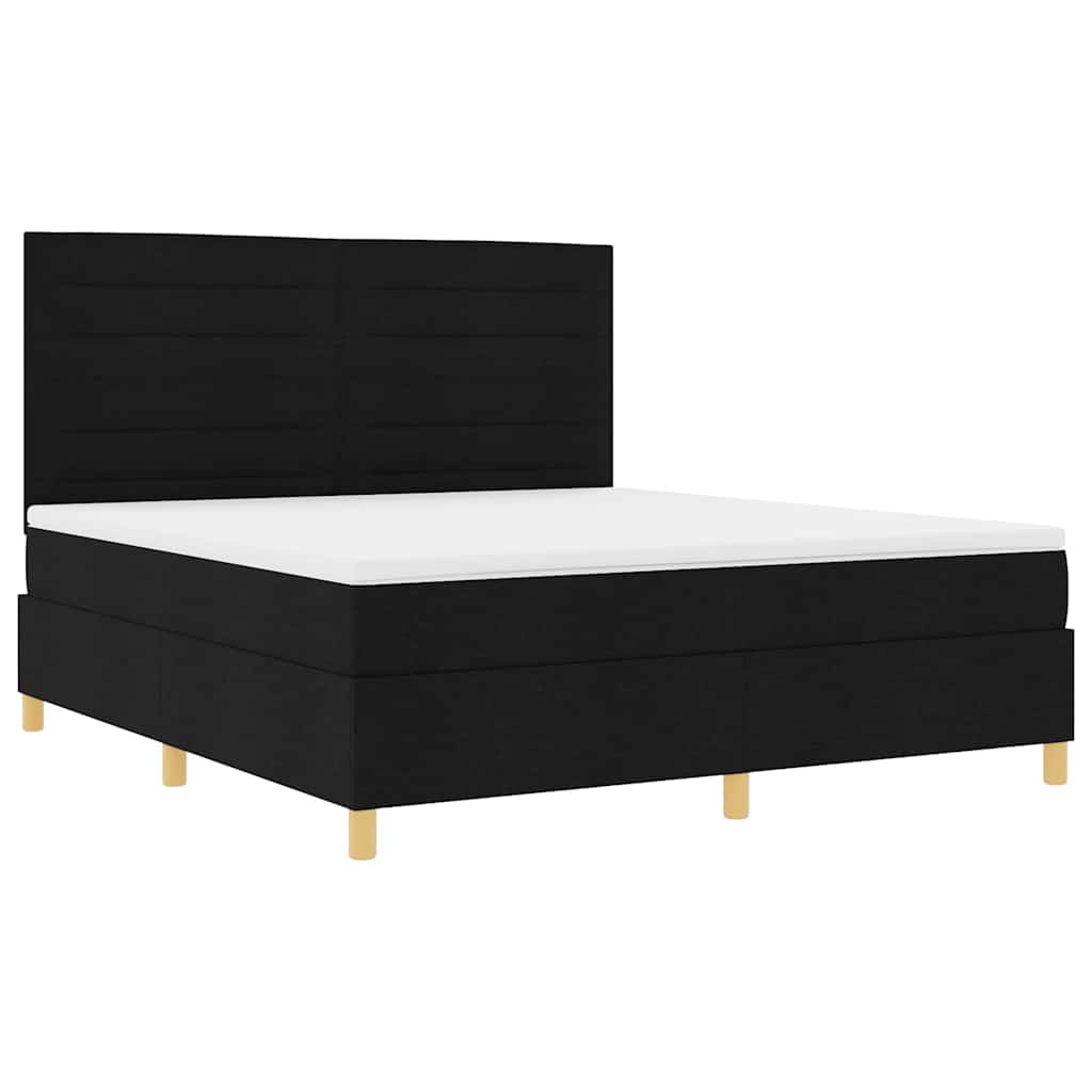 LED box pružinová postel s matrací Černá 180 x 200 cm textil - obrázek 6